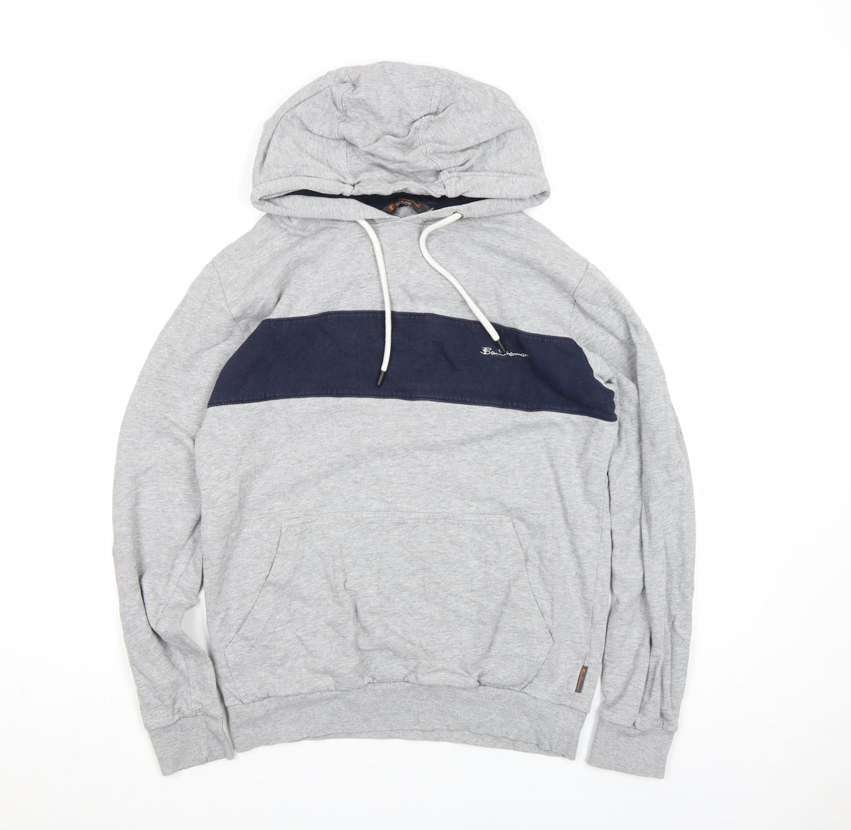 Mens UK Size L Ben Sherman Grey Pullover Hoodie