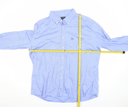Paul Costelloe Living Men's Blue 2XL Button-Down Cotton Shirt