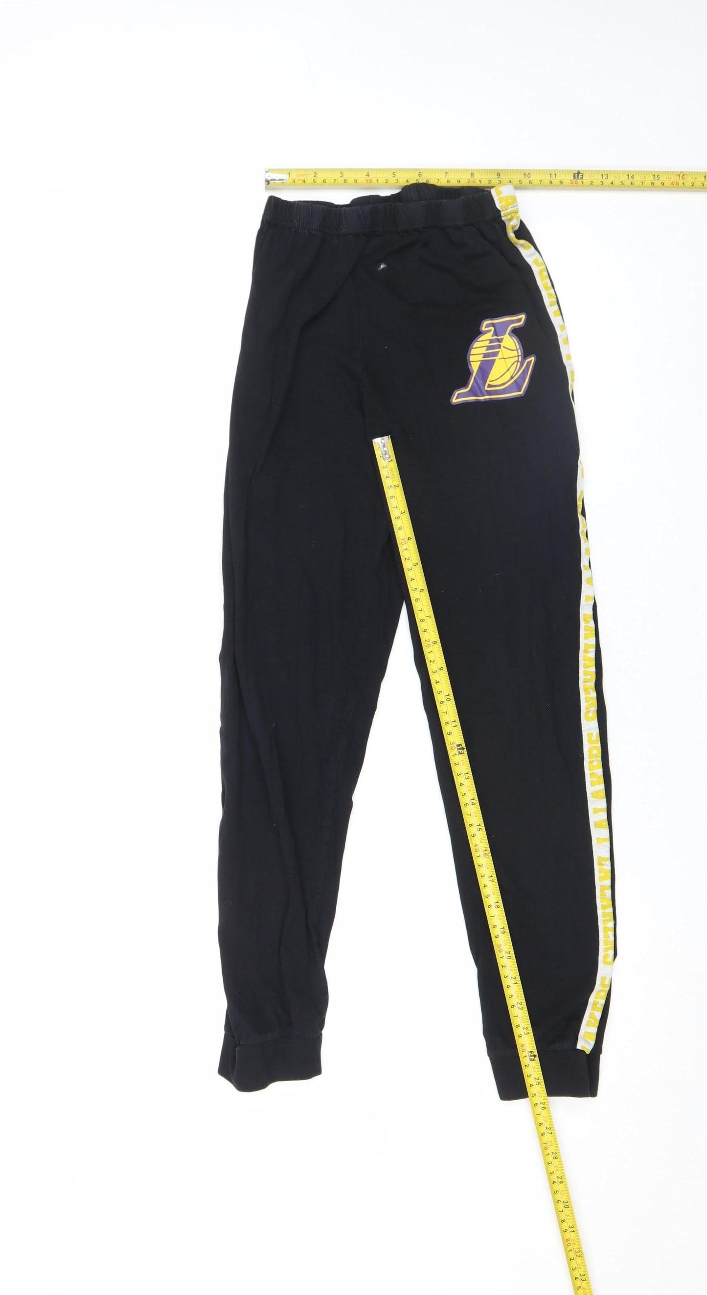 Primark Boys Black LA Lakers Jogger Trousers 10 Years Basketball Style