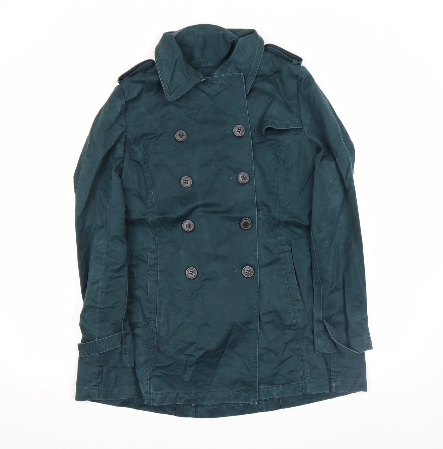 Womens UK Size 10 FatFace Green Pea Coat
