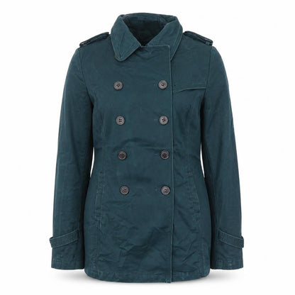 Womens UK Size 10 FatFace Green Pea Coat