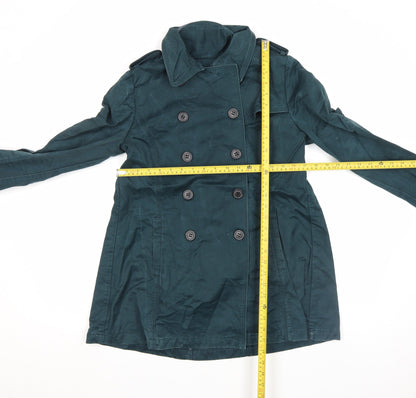 Womens UK Size 10 FatFace Green Pea Coat