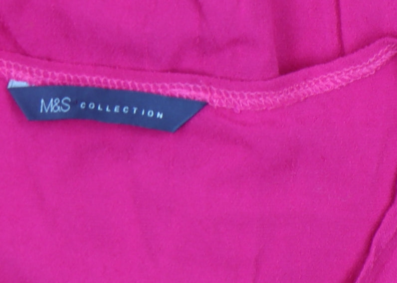 Womens UK Size M Marks and Spencer Pink Tunic Blouse