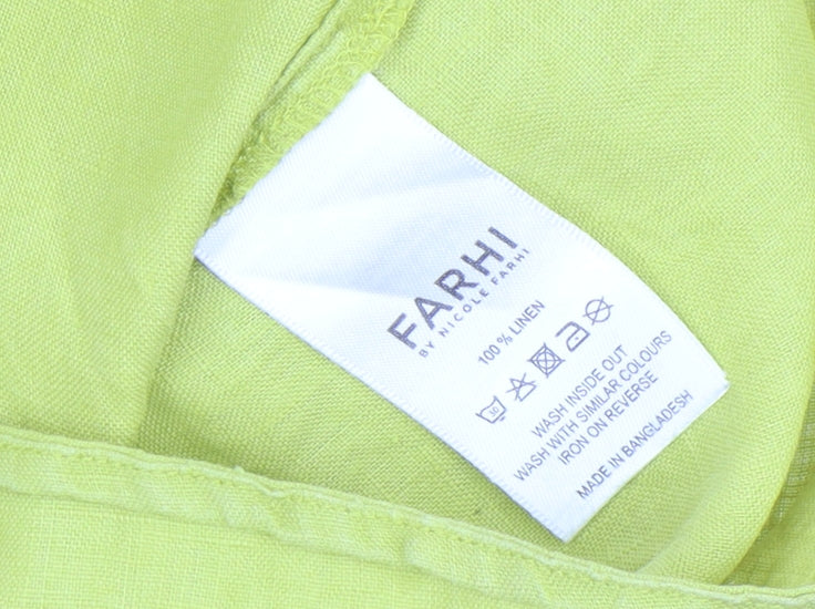 Womens UK Size XL Farhi by Nicole Farhi Green Basic Blouse