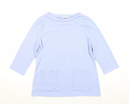 Womens UK Size S Gallery Blue Tunic Blouse