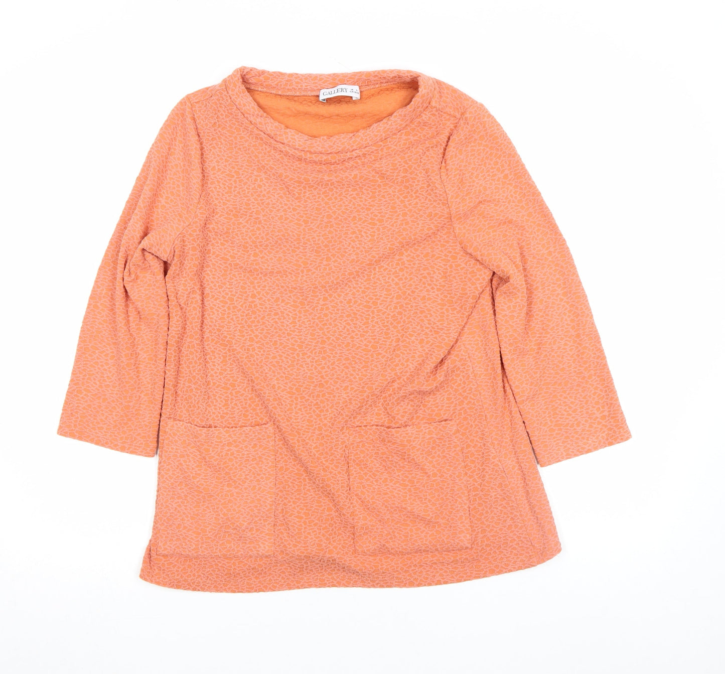 Womens UK Size S Gallery Orange Tunic Blouse