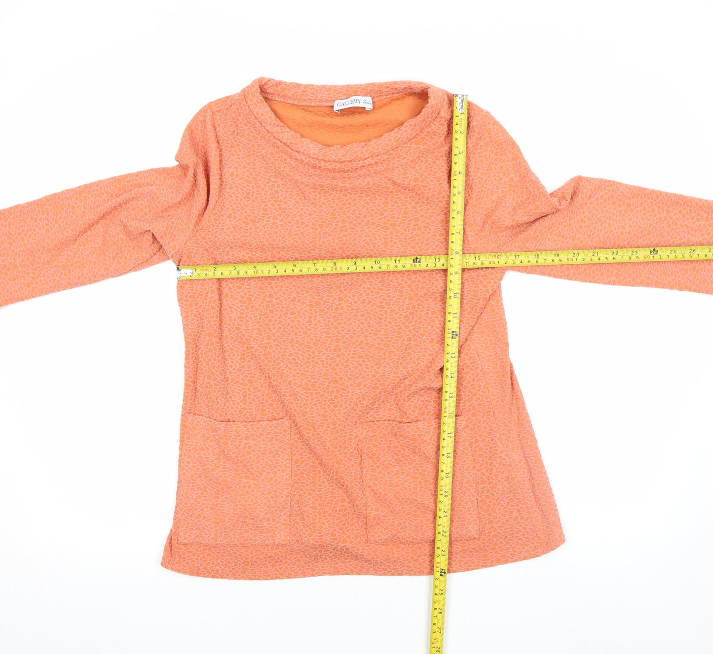 Womens UK Size S Gallery Orange Tunic Blouse