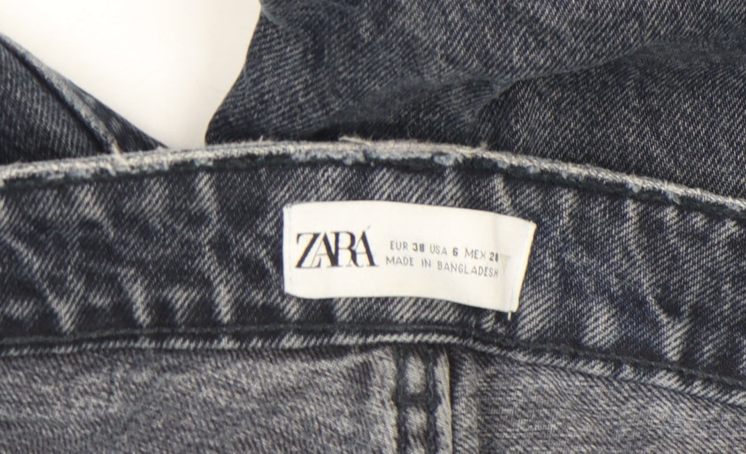 Womens UK Size 10 Zara Relaxed Fit Mom Grey Jeans
