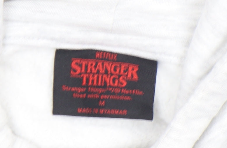 Mens UK Size M Stranger Things White Pullover Hoodie