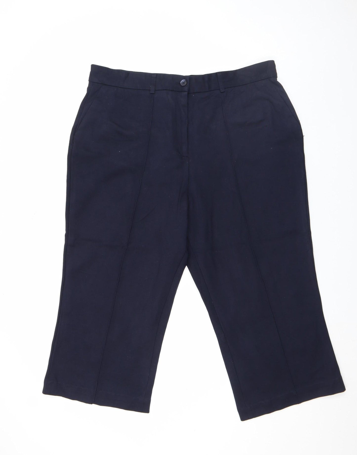 Womens UK Size 10 John Lewis & Partners Slim Fit Cropped Blue Trousers