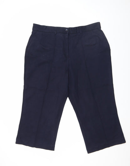 Womens UK Size 10 John Lewis & Partners Slim Fit Cropped Blue Trousers