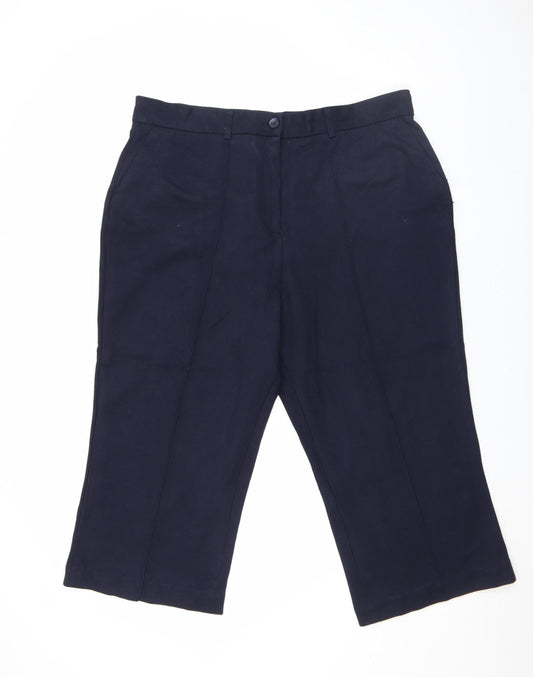 Womens UK Size 10 John Lewis & Partners Slim Fit Cropped Blue Trousers