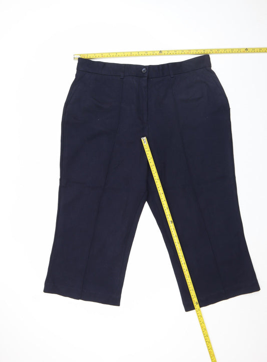 Womens UK Size 10 John Lewis & Partners Slim Fit Cropped Blue Trousers