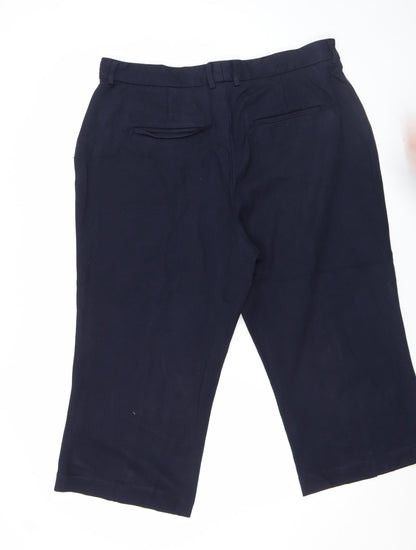Womens UK Size 10 John Lewis & Partners Slim Fit Cropped Blue Trousers