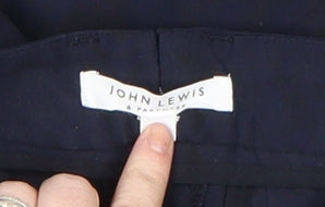 Womens UK Size 10 John Lewis & Partners Slim Fit Cropped Blue Trousers