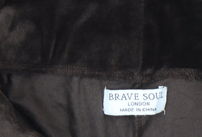 Womens UK Size M Brave Soul Regular Fit Casual Travel Workwear Brown Trousers