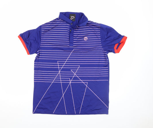 Mens UK Size M IJP Design Blue Golf Polo