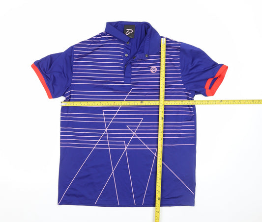 Mens UK Size M IJP Design Blue Golf Polo