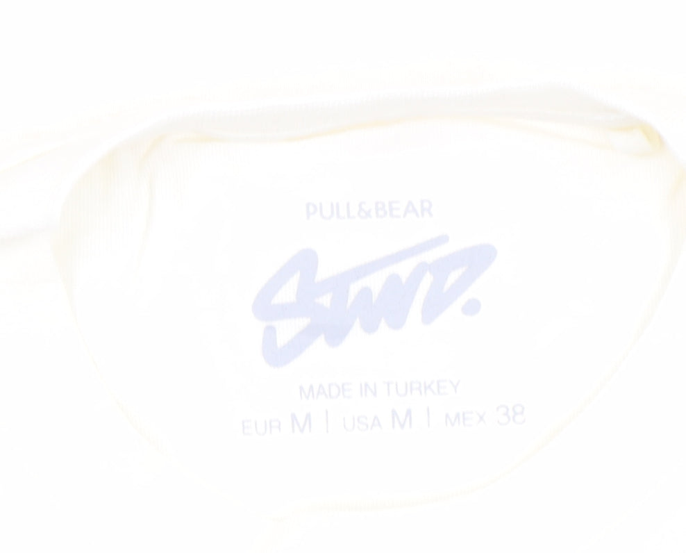 Mens UK Size M Pull&Bear White  T-Shirt