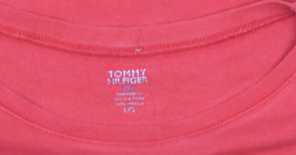 Womens UK Size S Tommy Hilfiger Red Basic T-Shirt