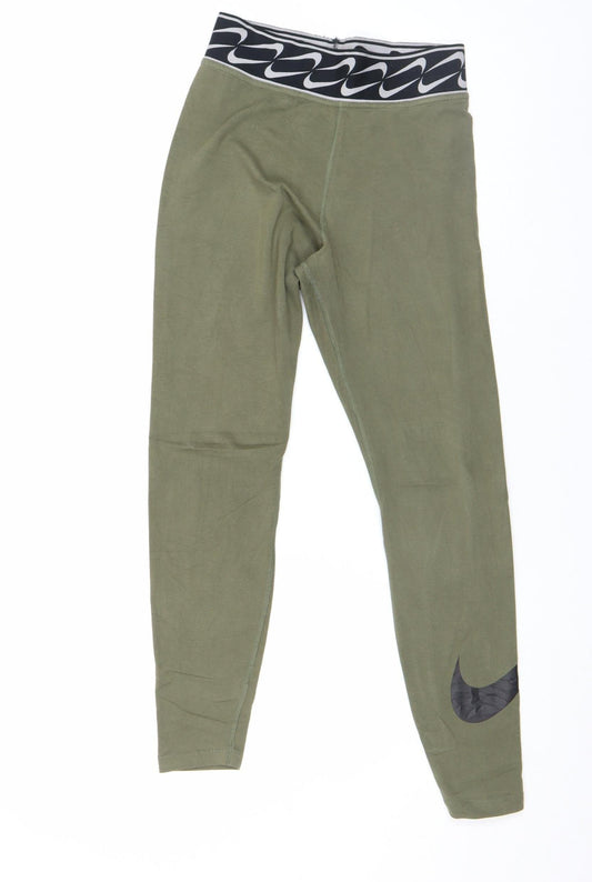 Womens UK Size S Nike Slim Fit Leggings Green Leggings