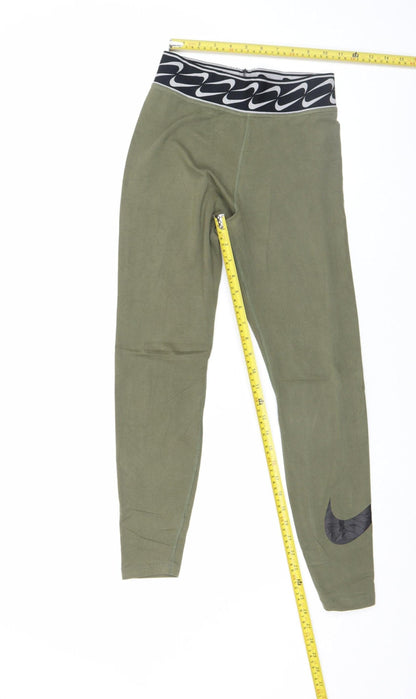 Womens UK Size S Nike Slim Fit Leggings Green Leggings
