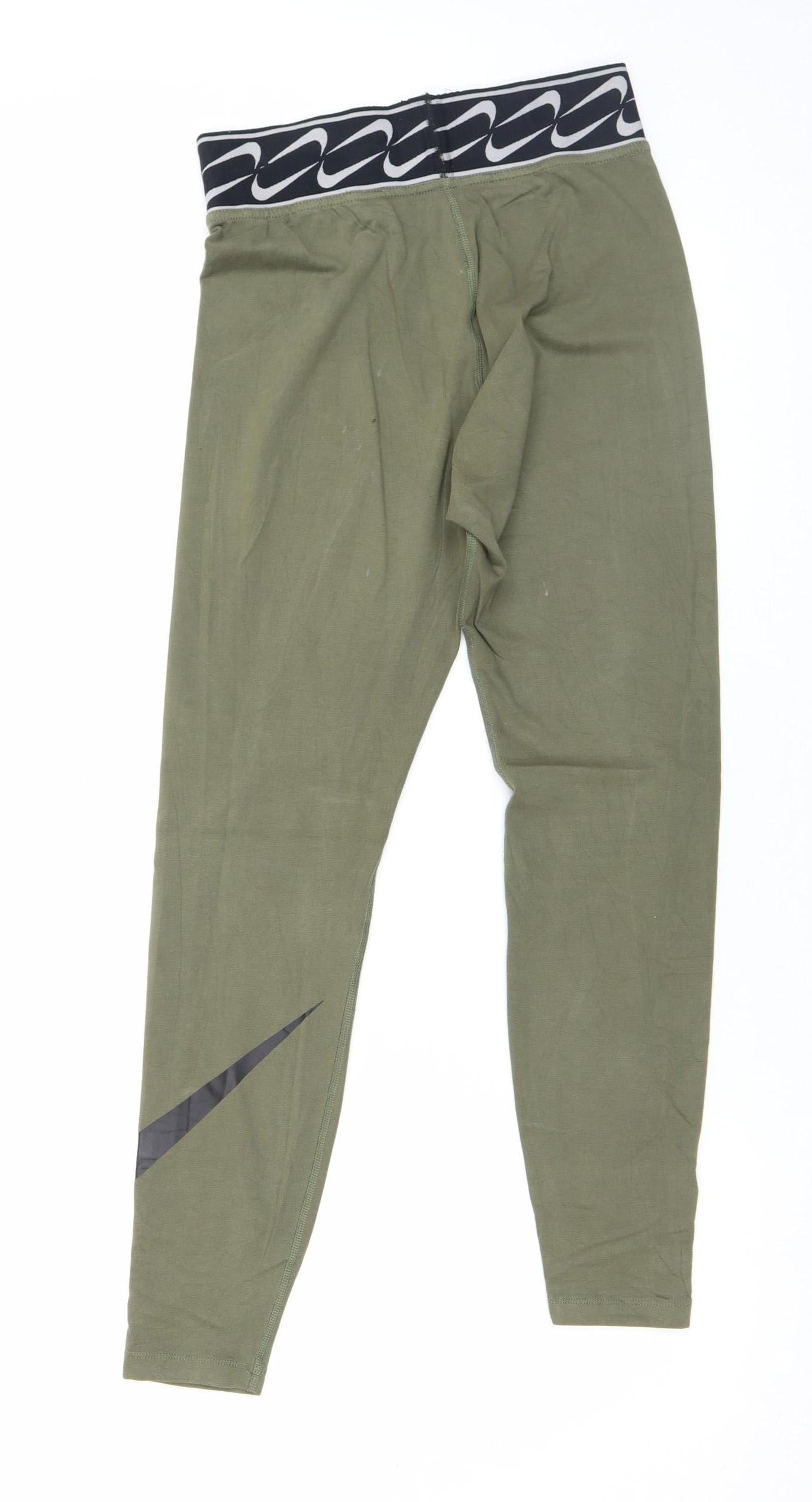 Womens UK Size S Nike Slim Fit Leggings Green Leggings