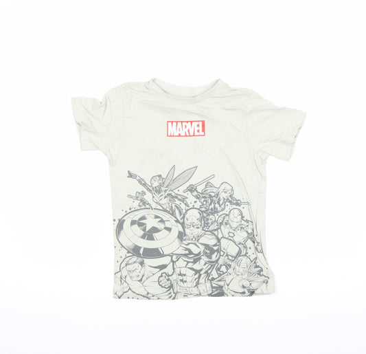 Nutmeg Boys Beige Marvel Avengers Graphic T-Shirt 6-7 Years