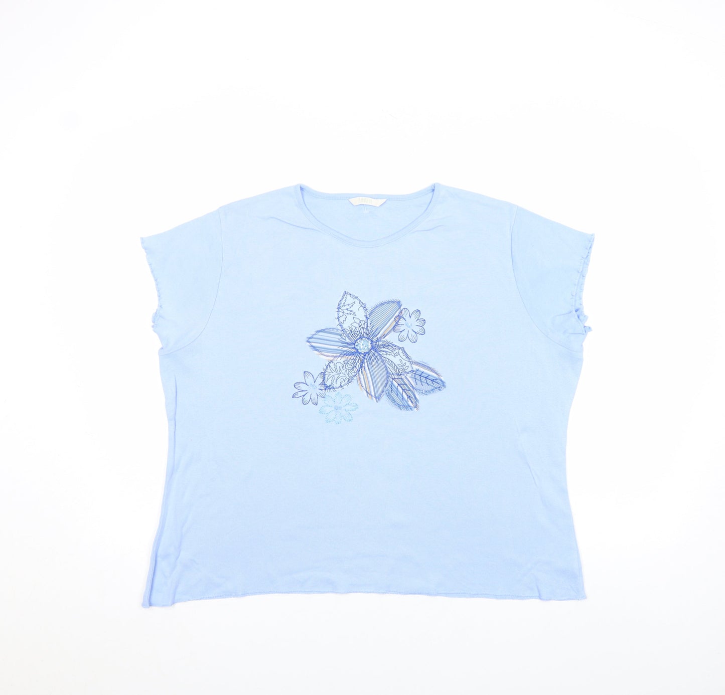 Womens UK Size 22 Marks and Spencer Blue Basic T-Shirt