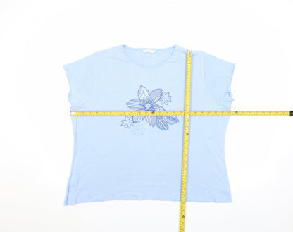Womens UK Size 22 Marks and Spencer Blue Basic T-Shirt