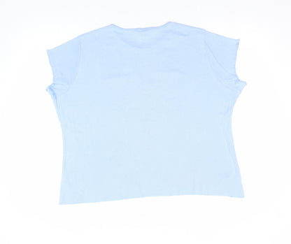 Womens UK Size 22 Marks and Spencer Blue Basic T-Shirt