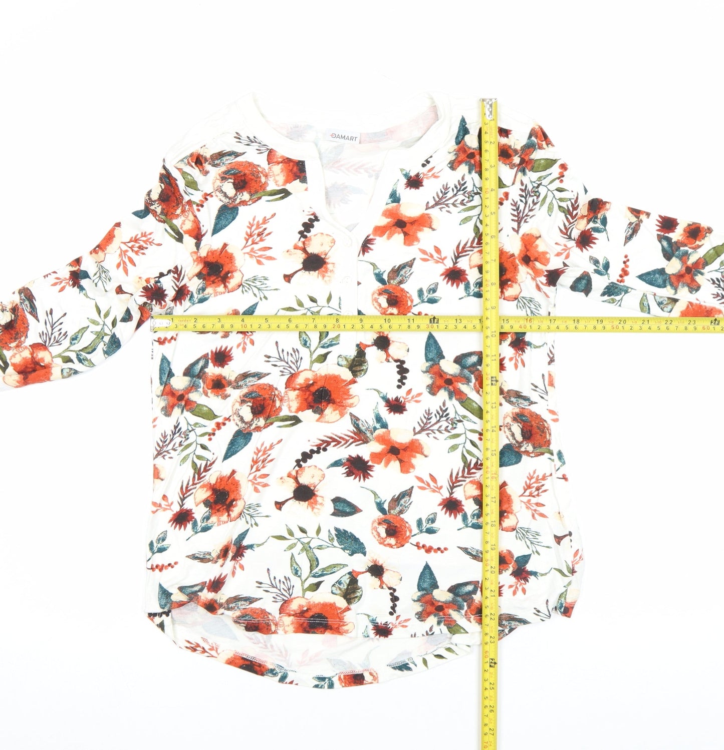 Womens UK Size S Damart Multicoloured Basic Button-Up