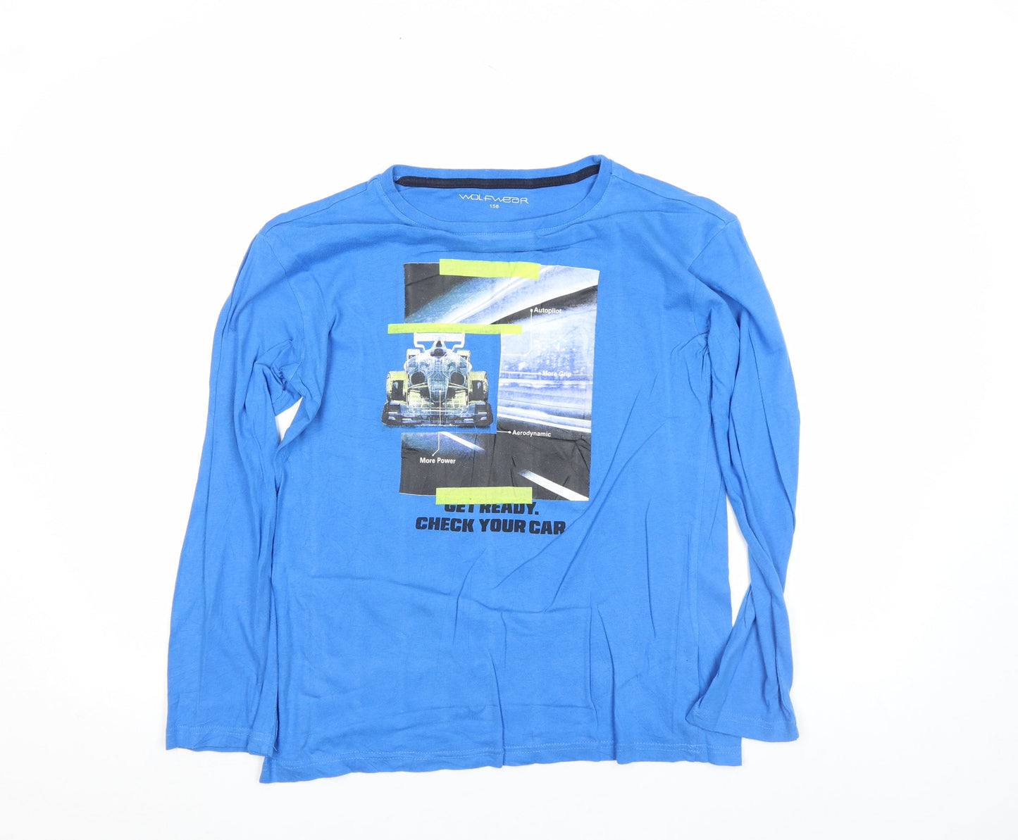 Boys UK Size 158 Wolfwear Blue Basic T-Shirt