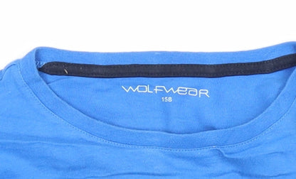 Boys UK Size 158 Wolfwear Blue Basic T-Shirt