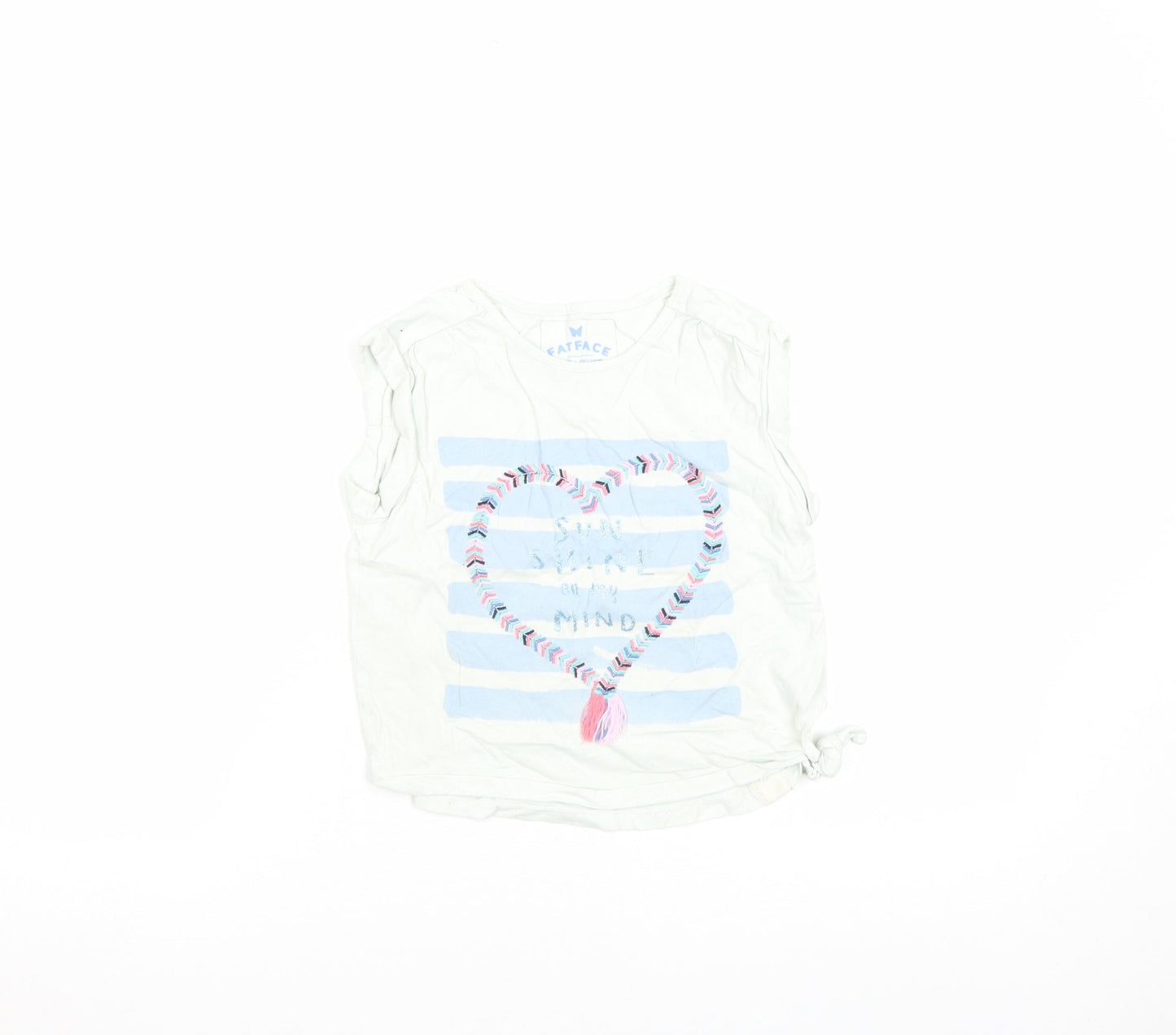 Girls UK Size 8-9 Years FatFace White Basic T-Shirt