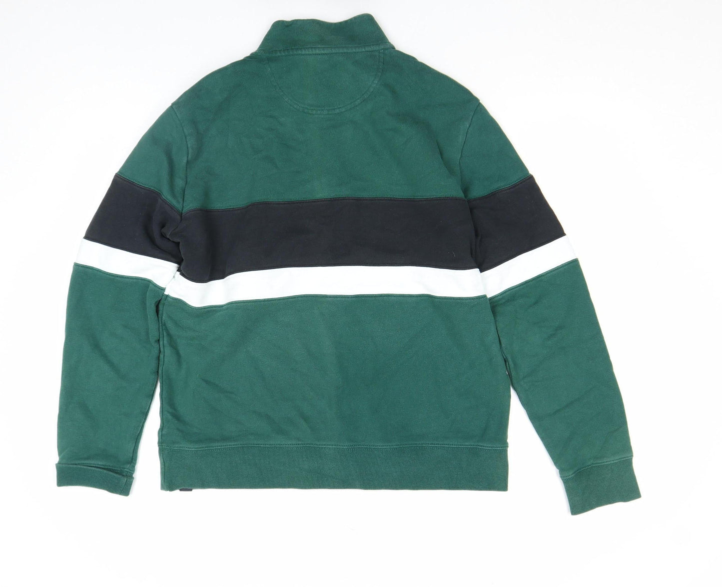 Mens UK Size M Marks and Spencer Green 1/2 Zip Sweatshirt