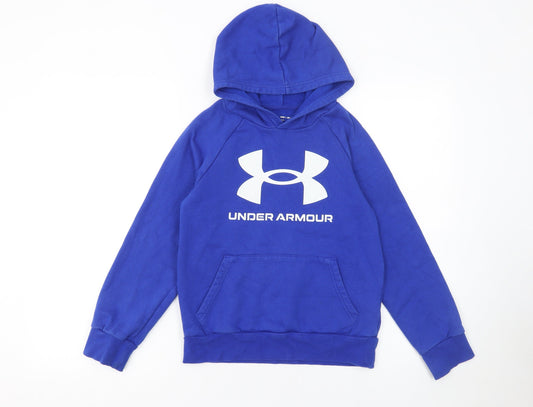 Boys UK Size 10 Years Under armour Blue Pullover Hoodie