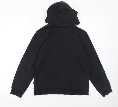 Puma Boys Black Graphic Logo Pullover Hoodie 11-12 Years Fleece Cotton