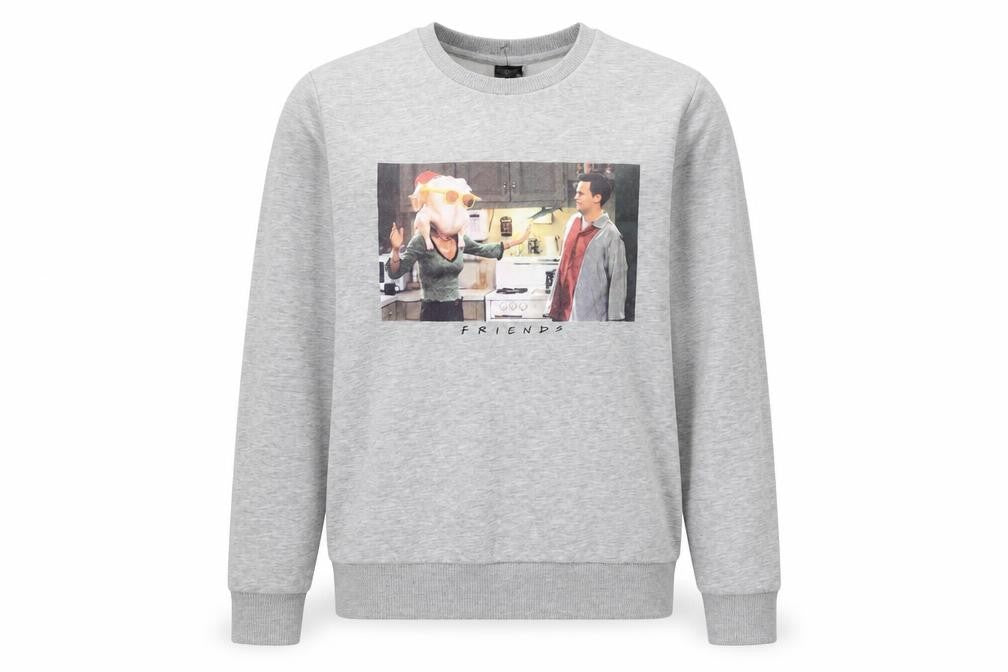 Womens UK Size S Friends The TV Series Grey Pullover Sweatshirt