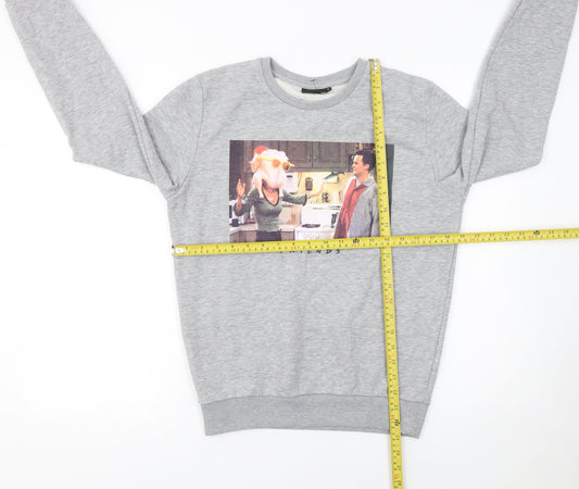 Womens UK Size S Friends The TV Series Grey Pullover Sweatshirt