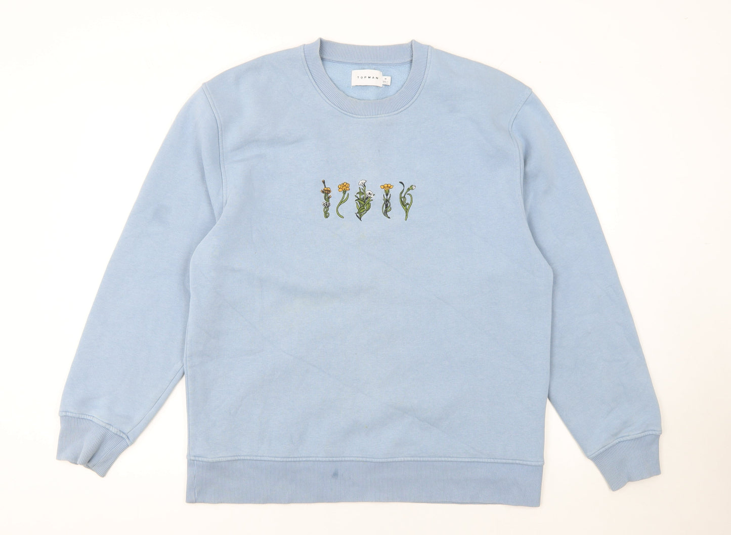 Mens UK Size M Topman Blue Pullover Sweatshirt