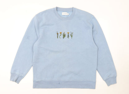 Mens UK Size M Topman Blue Pullover Sweatshirt