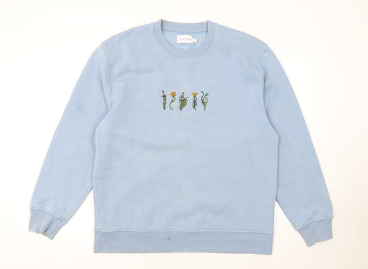 Mens UK Size M Topman Blue Pullover Sweatshirt