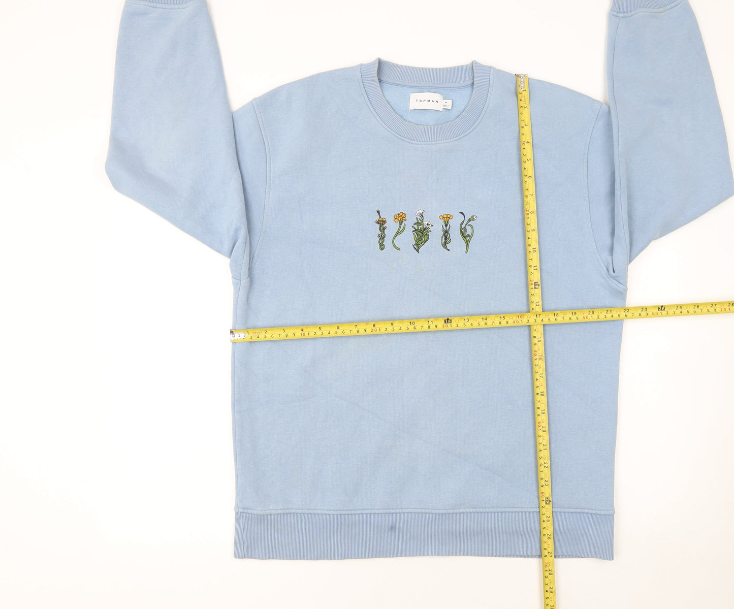 Mens UK Size M Topman Blue Pullover Sweatshirt