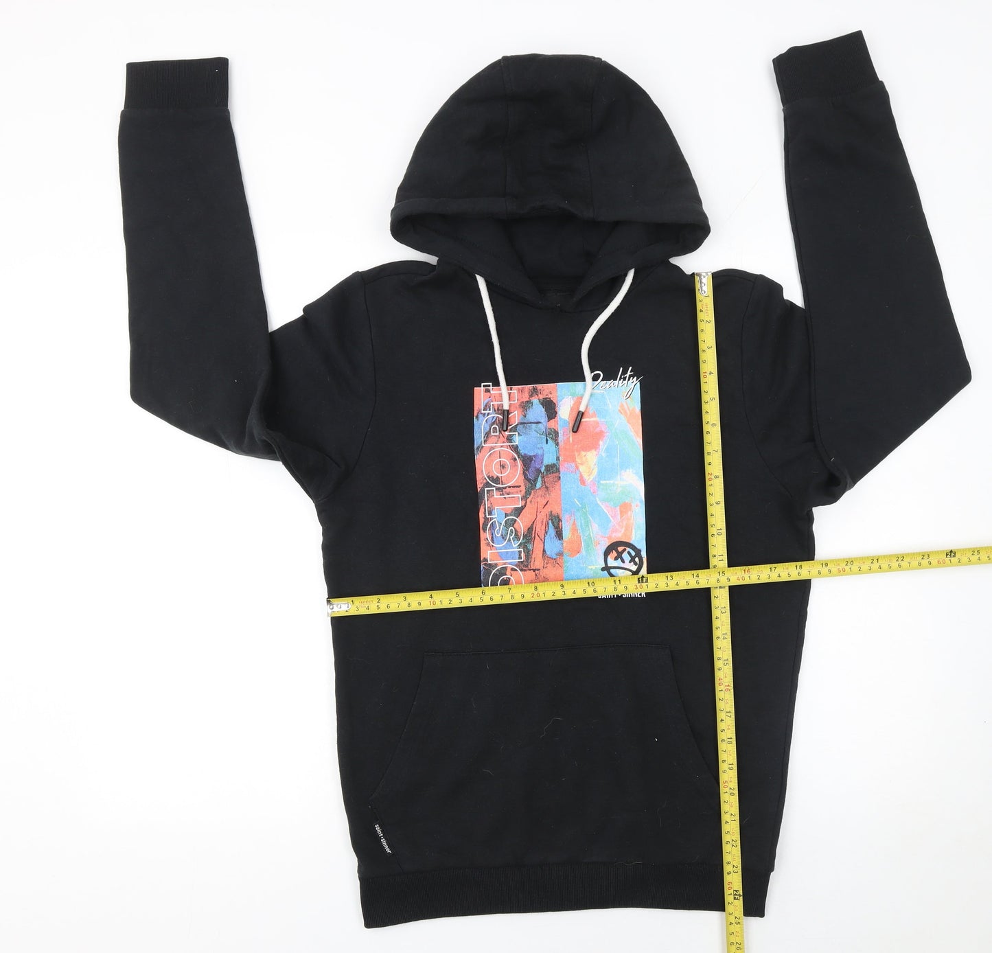 Mens UK Size S Saint + Sinner Black Pullover Hoodie