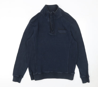 Mens UK Size M Armand Thiery Blue Full Zip Jumper