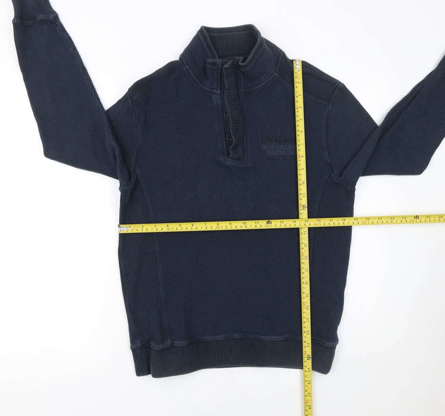 Mens UK Size M Armand Thiery Blue Full Zip Jumper