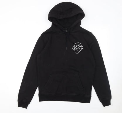 Mens UK Size S Pink Dolphin Black Pullover Hoodie