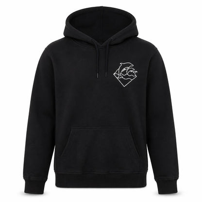 Mens UK Size S Pink Dolphin Black Pullover Hoodie