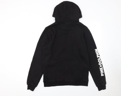 Mens UK Size S Pink Dolphin Black Pullover Hoodie